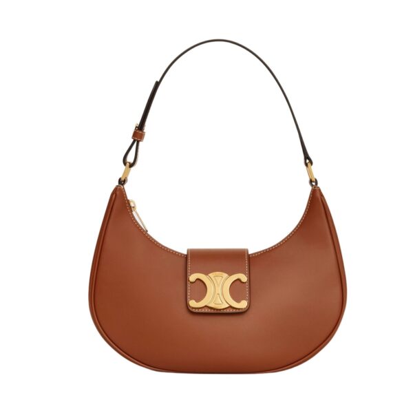1:1 Replica Celine Ava Triomphe Soft Bag Brown For Women 24.5cm / 10in 114493DGQ.04LU