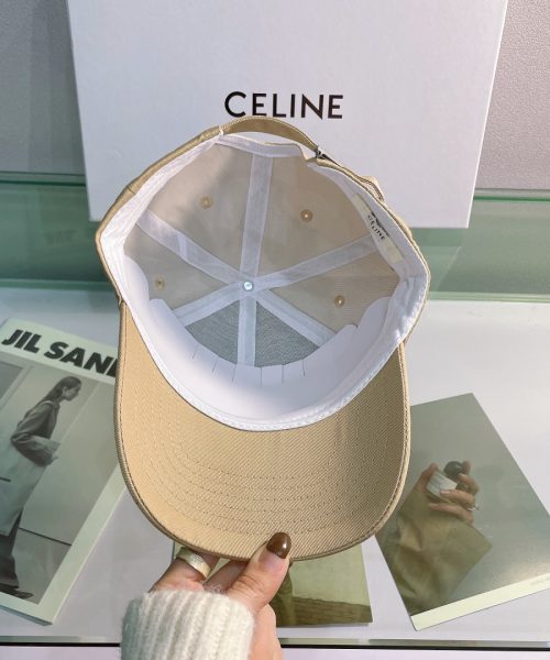 Celine Baseball Cap In Cotton Beige