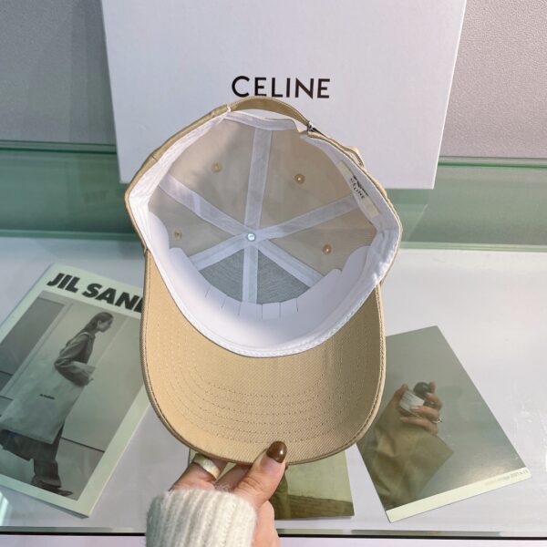 Celine Baseball Cap In Cotton Beige