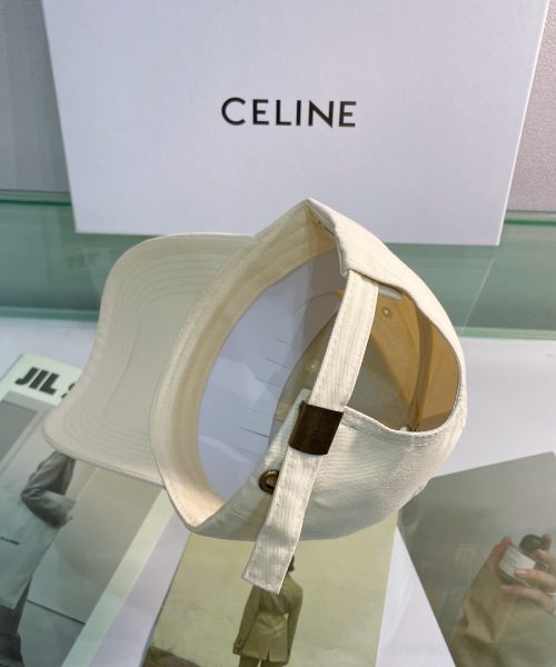 Celine Baseball Cap In Cotton Beige