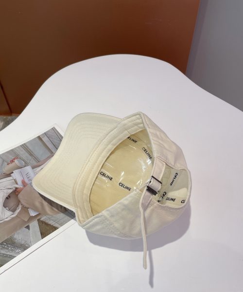 Celine Baseball Cap In Cotton Beige