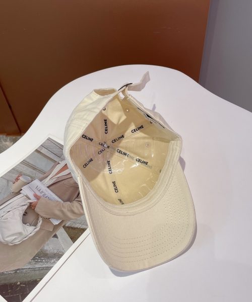 Celine Baseball Cap In Cotton Beige