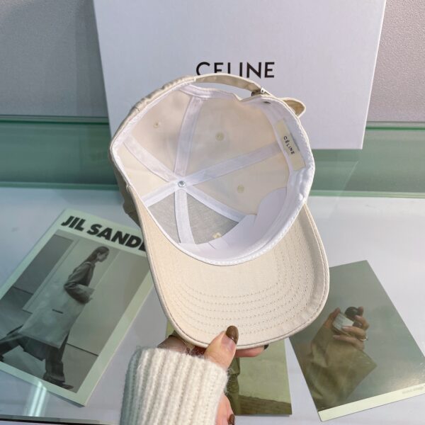 Celine Baseball Cap In Cotton Beige