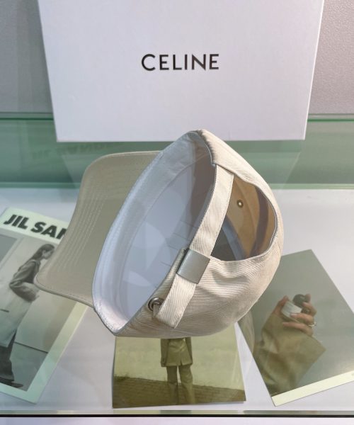 Celine Baseball Cap In Cotton Beige