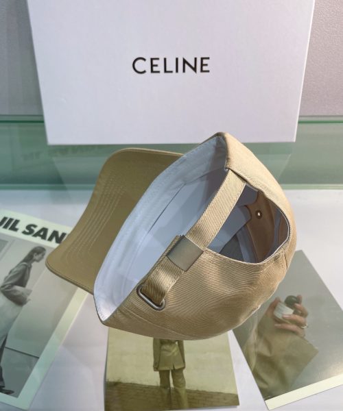 Celine Baseball Cap In Cotton Beige