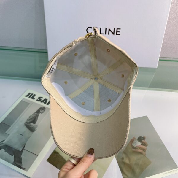 Celine Baseball Cap In Cotton Beige