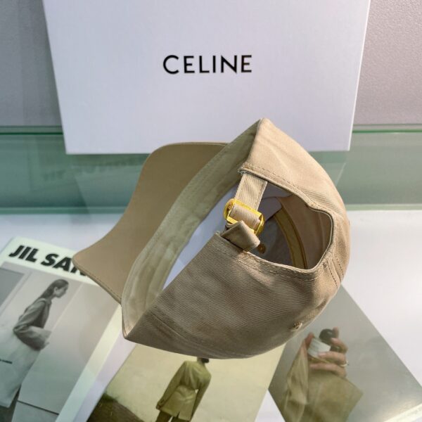 Celine Baseball Cap In Cotton Beige