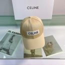 Celine Baseball Cap In Cotton Beige