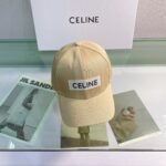 Celine Baseball Cap In Cotton Beige