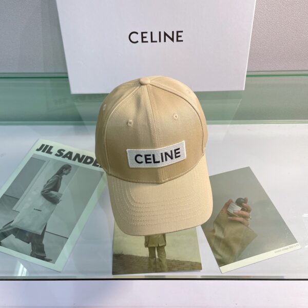 Celine Baseball Cap In Cotton Beige