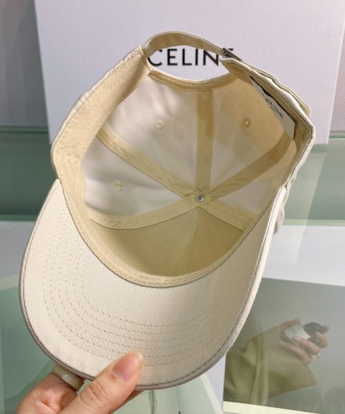 Celine Baseball Cap In Cotton Beige
