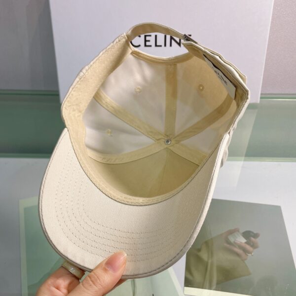 Celine Baseball Cap In Cotton Beige