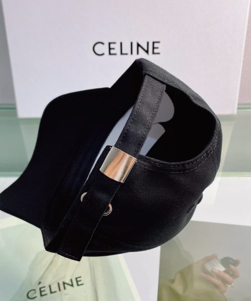 Celine Baseball Cap In Cotton Black