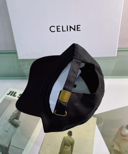 Celine Baseball Cap In Cotton Black