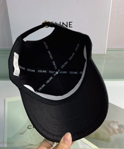Celine Baseball Cap In Cotton Black