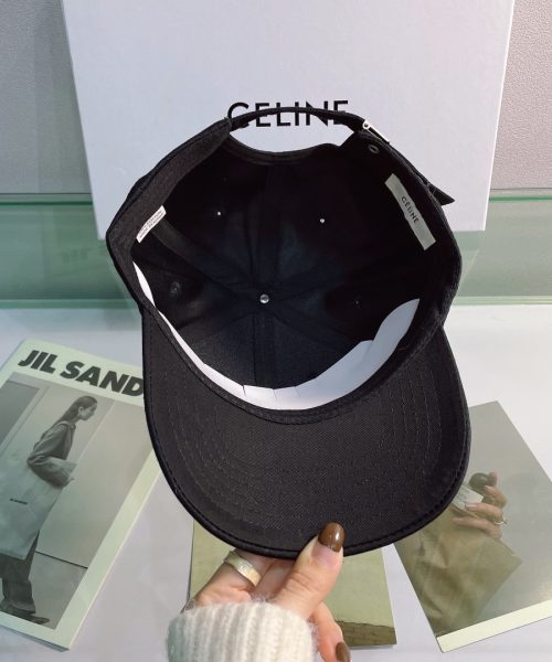 Celine Baseball Cap In Cotton Black