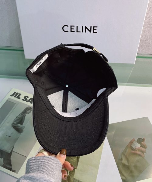 Celine Baseball Cap In Cotton Black