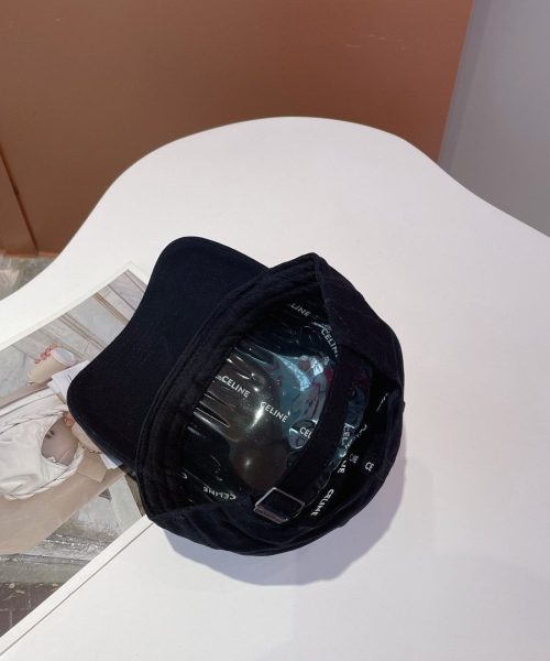 Celine Baseball Cap In Cotton Black