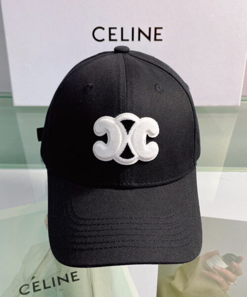 Celine Baseball Cap In Cotton Black
