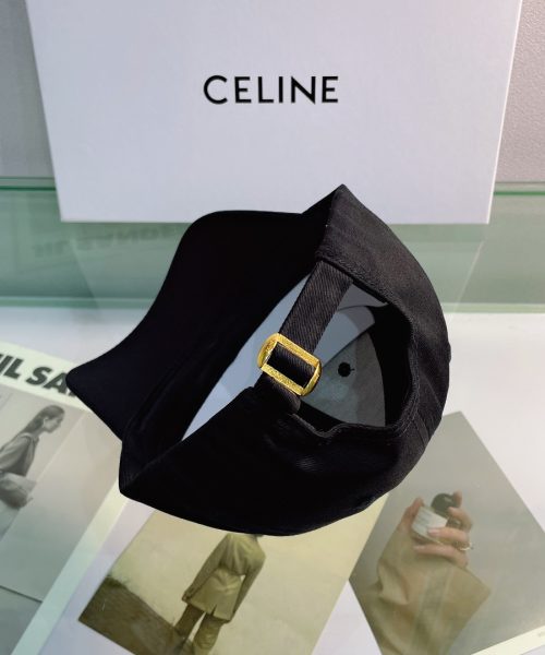 Celine Baseball Cap In Cotton Black