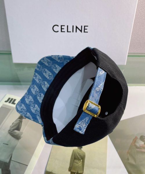 Celine Baseball Cap In Cotton Black