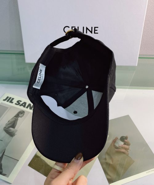 Celine Baseball Cap In Cotton Black