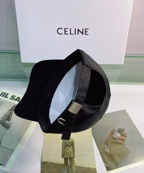 Celine Baseball Cap In Cotton Black