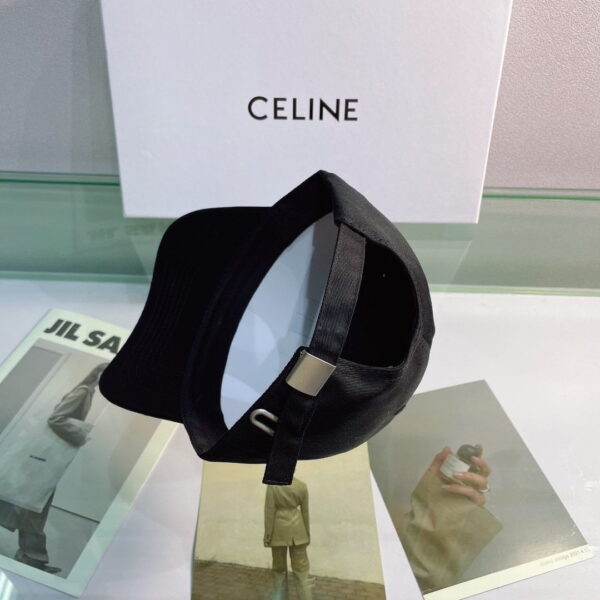 Celine Baseball Cap In Cotton Black