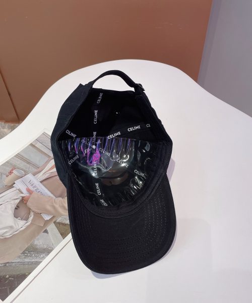Celine Baseball Cap In Cotton Black