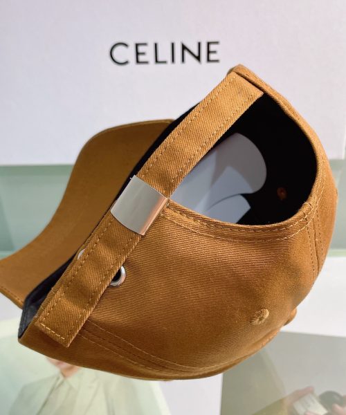 Celine Baseball Cap In Cotton Brown