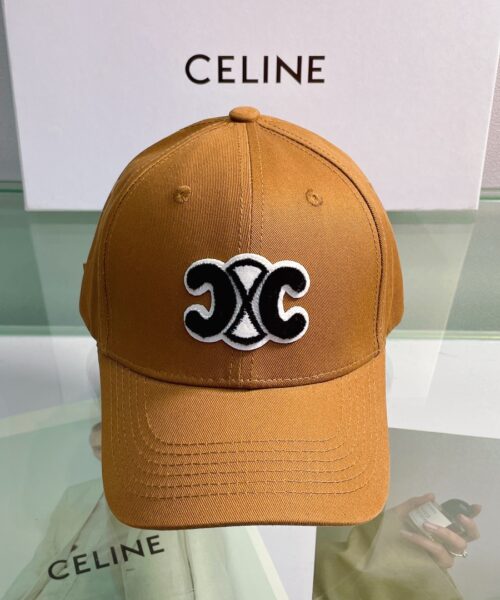 Celine Baseball Cap In Cotton Brown