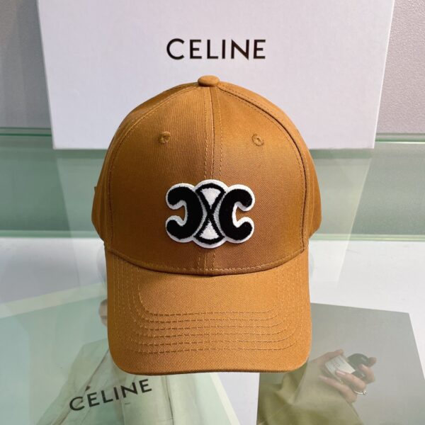 Celine Baseball Cap In Cotton Brown
