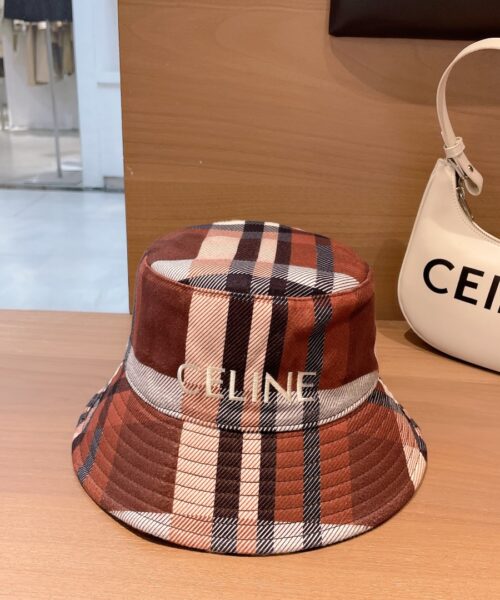 Celine Baseball Cap In Cotton Brown