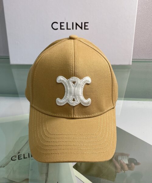 Celine Baseball Cap In Cotton Brown