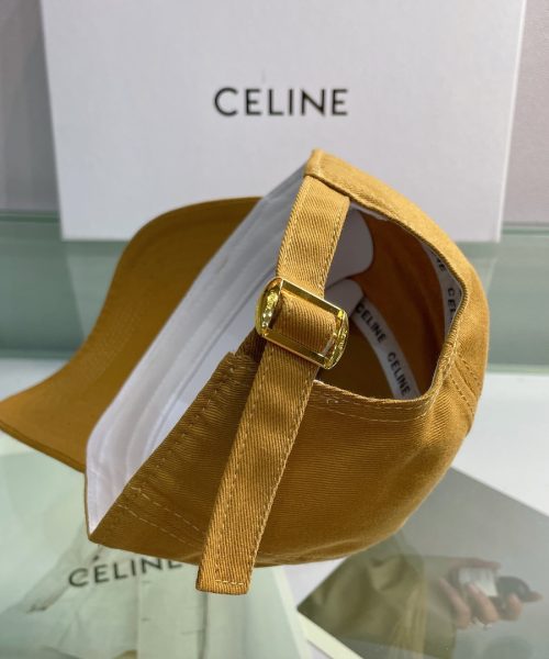 Celine Baseball Cap In Cotton Brown