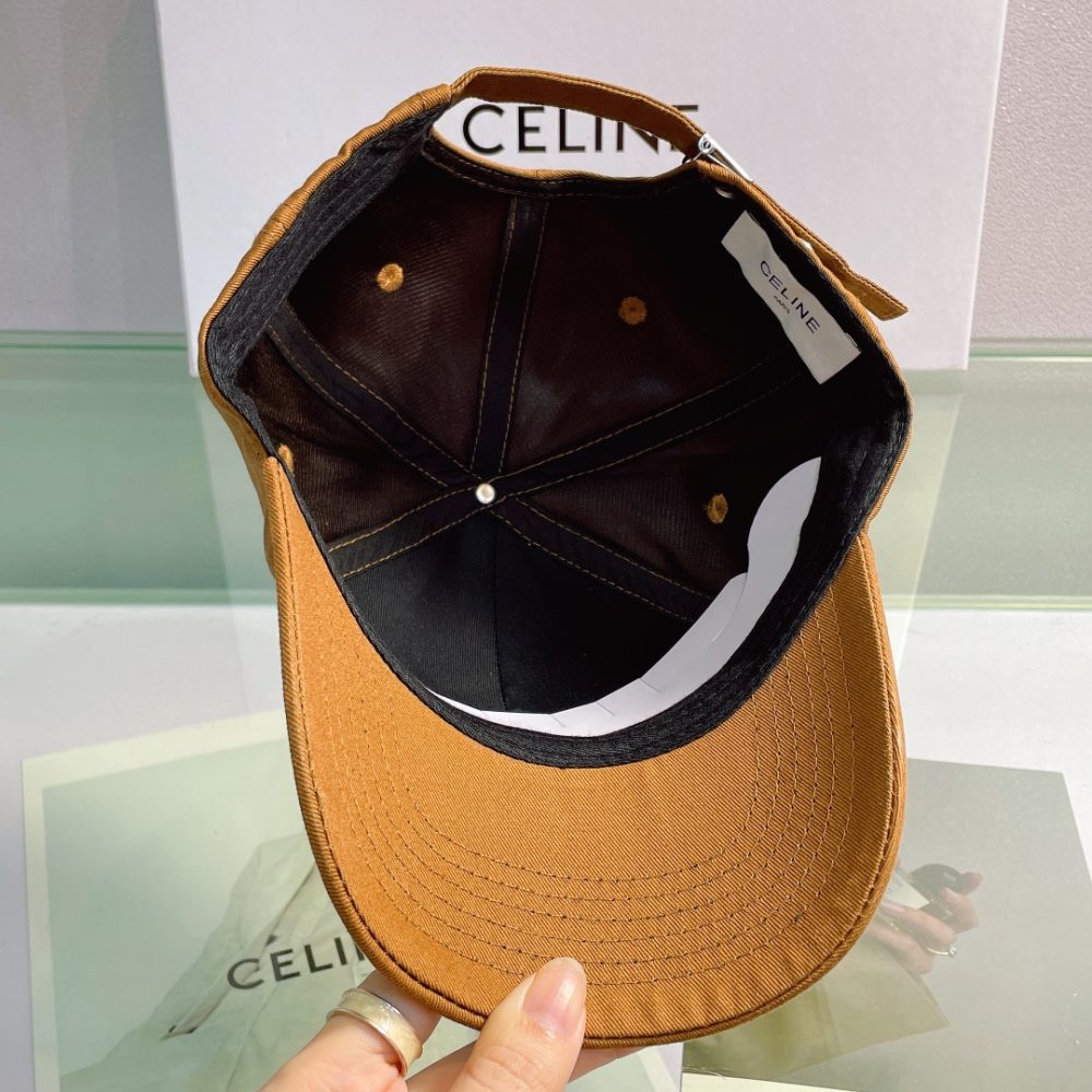 Celine Baseball Cap In Cotton Brown - Image 3