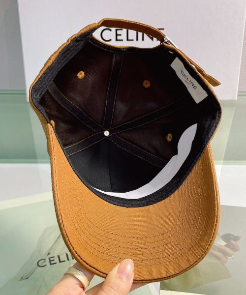 Celine Baseball Cap In Cotton Brown
