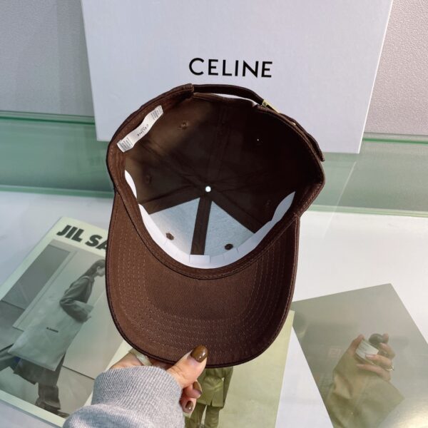 Celine Baseball Cap In Cotton Dark Brown