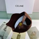 Celine Baseball Cap In Cotton Dark Brown