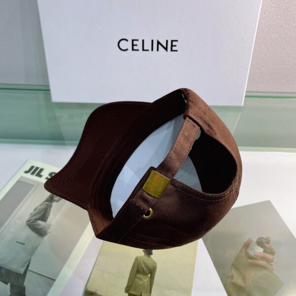 Celine Baseball Cap In Cotton Dark Brown