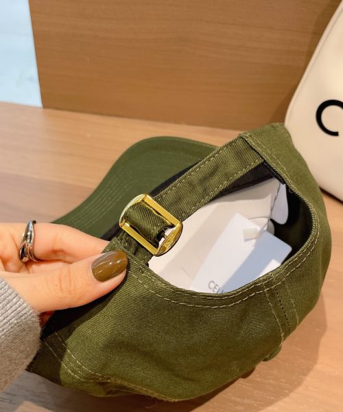 Celine Baseball Cap In Cotton Dark Green