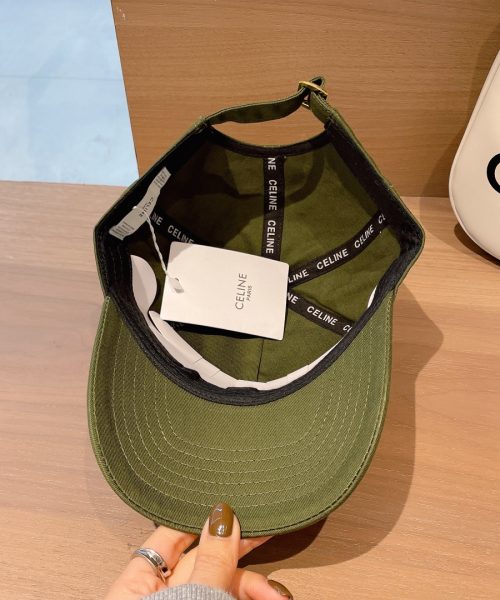 Celine Baseball Cap In Cotton Dark Green
