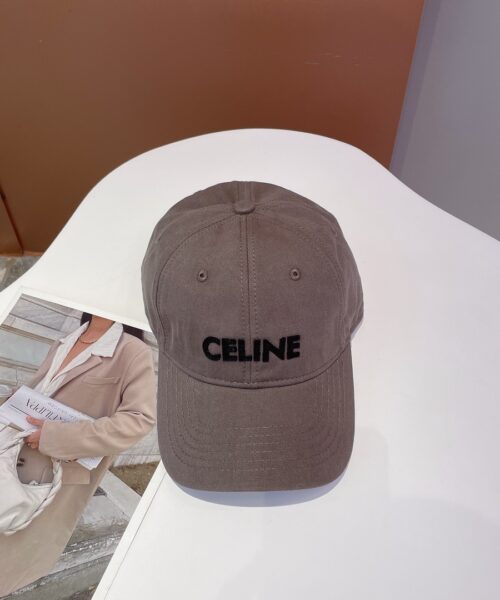Celine Baseball Cap In Cotton Dark Grey