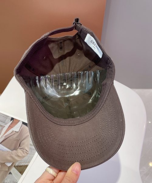 Celine Baseball Cap In Cotton Dark Grey