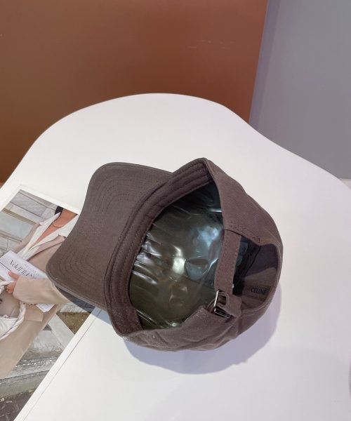 Celine Baseball Cap In Cotton Dark Grey