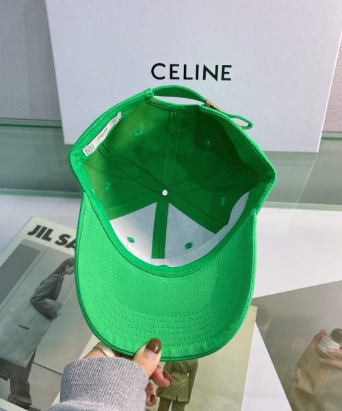 Celine Baseball Cap In Cotton Green