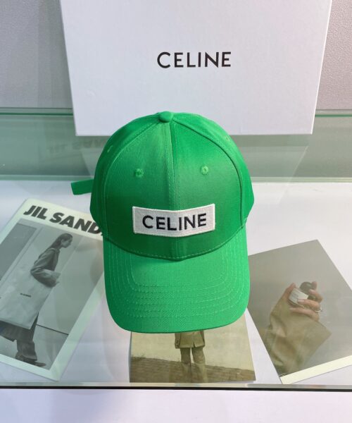 Celine Baseball Cap In Cotton Green