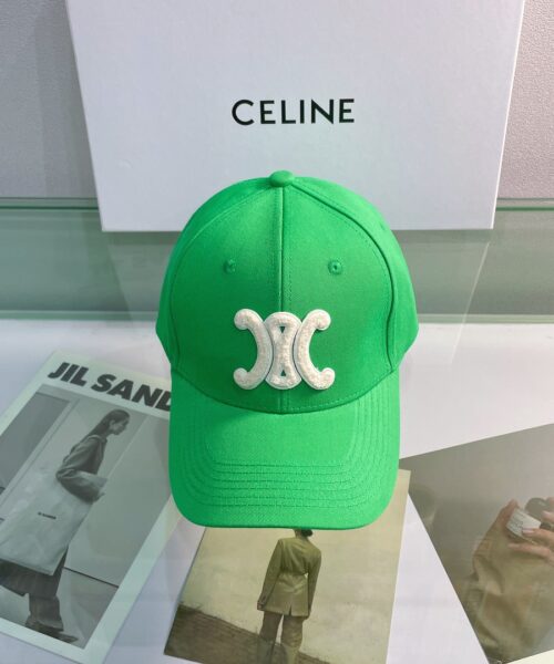 Celine Baseball Cap In Cotton Green