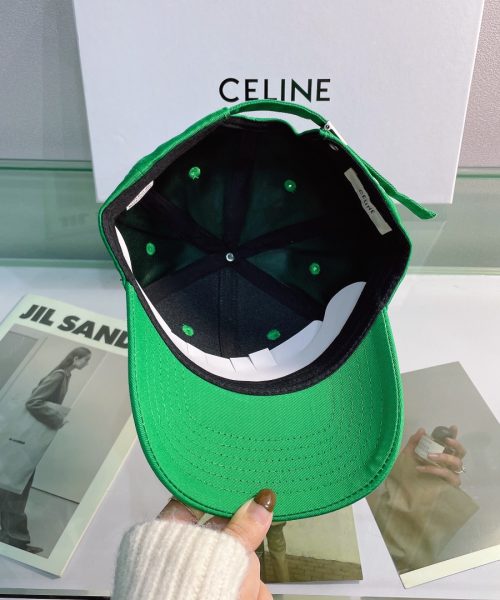Celine Baseball Cap In Cotton Green