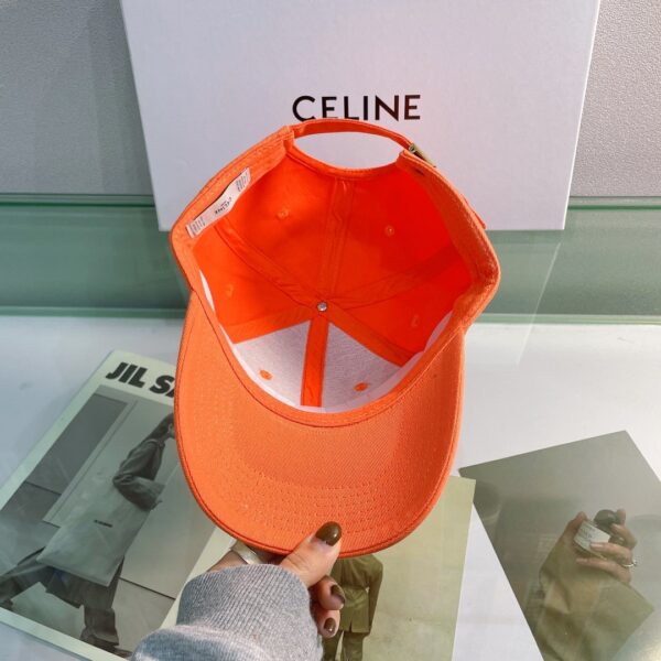 Celine Baseball Cap In Cotton Orange